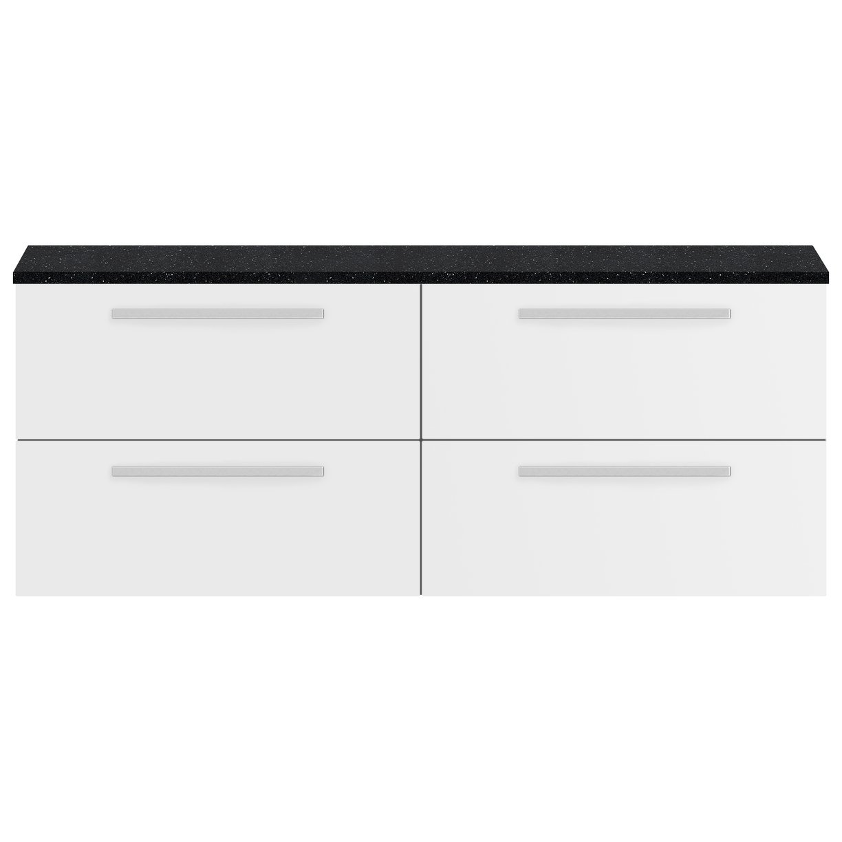 1400Mm 2 Drawer Wh Vanity And Worktop - Gloss White