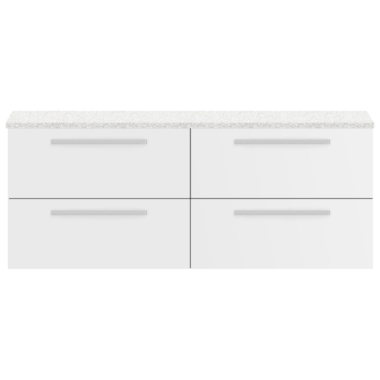 1400Mm 2 Drawer Wh Vanity And Worktop - Gloss White
