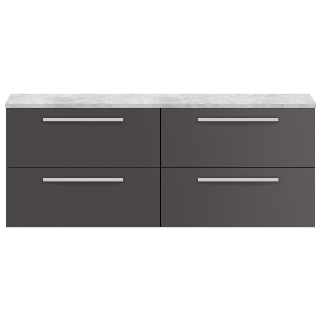 1400Mm 2 Drawer Wh Vanity And Worktop - Gloss Grey