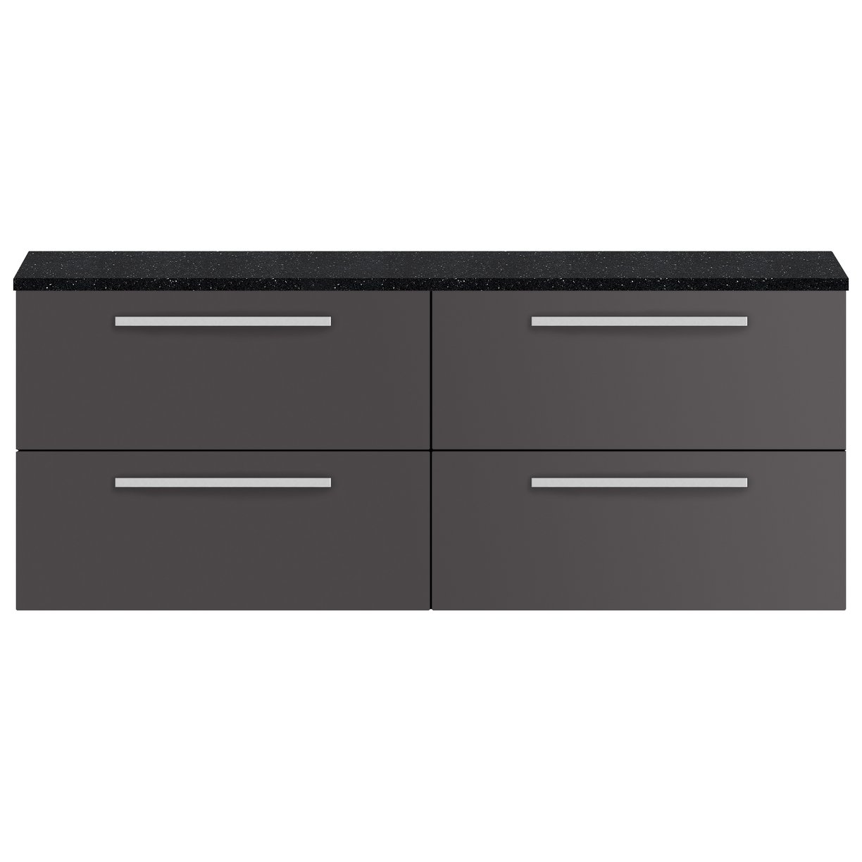 1400Mm 2 Drawer Wh Vanity And Worktop - Gloss Grey
