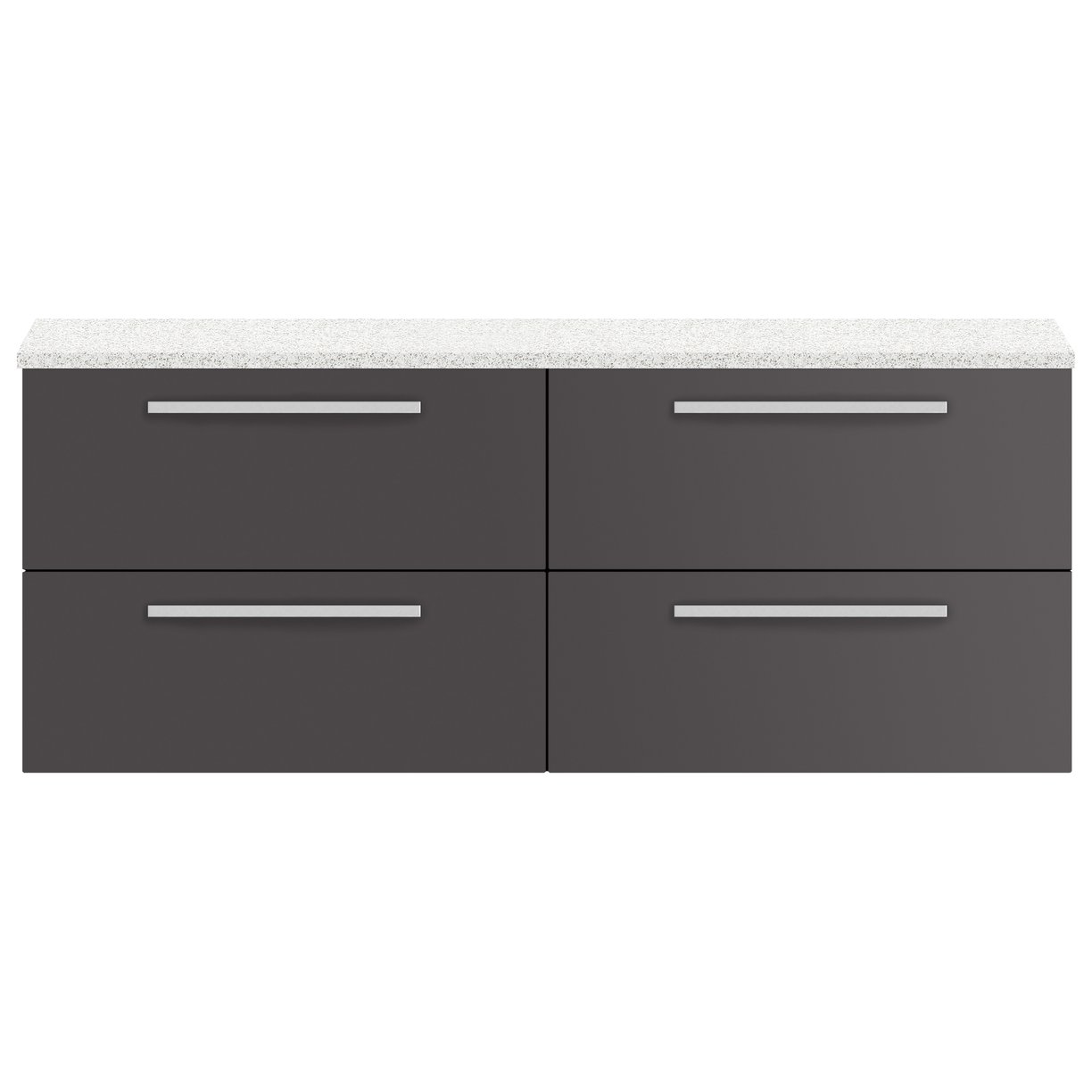 1400Mm 2 Drawer Wh Vanity And Worktop - Gloss Grey