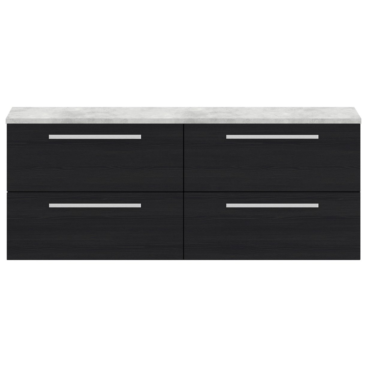 1400Mm 2 Drawer Wh Vanity And Worktop - Black Woodgrain
