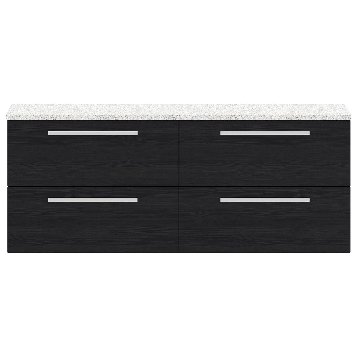 1400Mm 2 Drawer Wh Vanity And Worktop - Black Woodgrain
