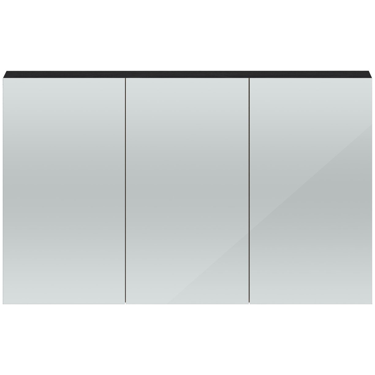 1347Mm 3 Door Mirror Unit - Black Woodgrain