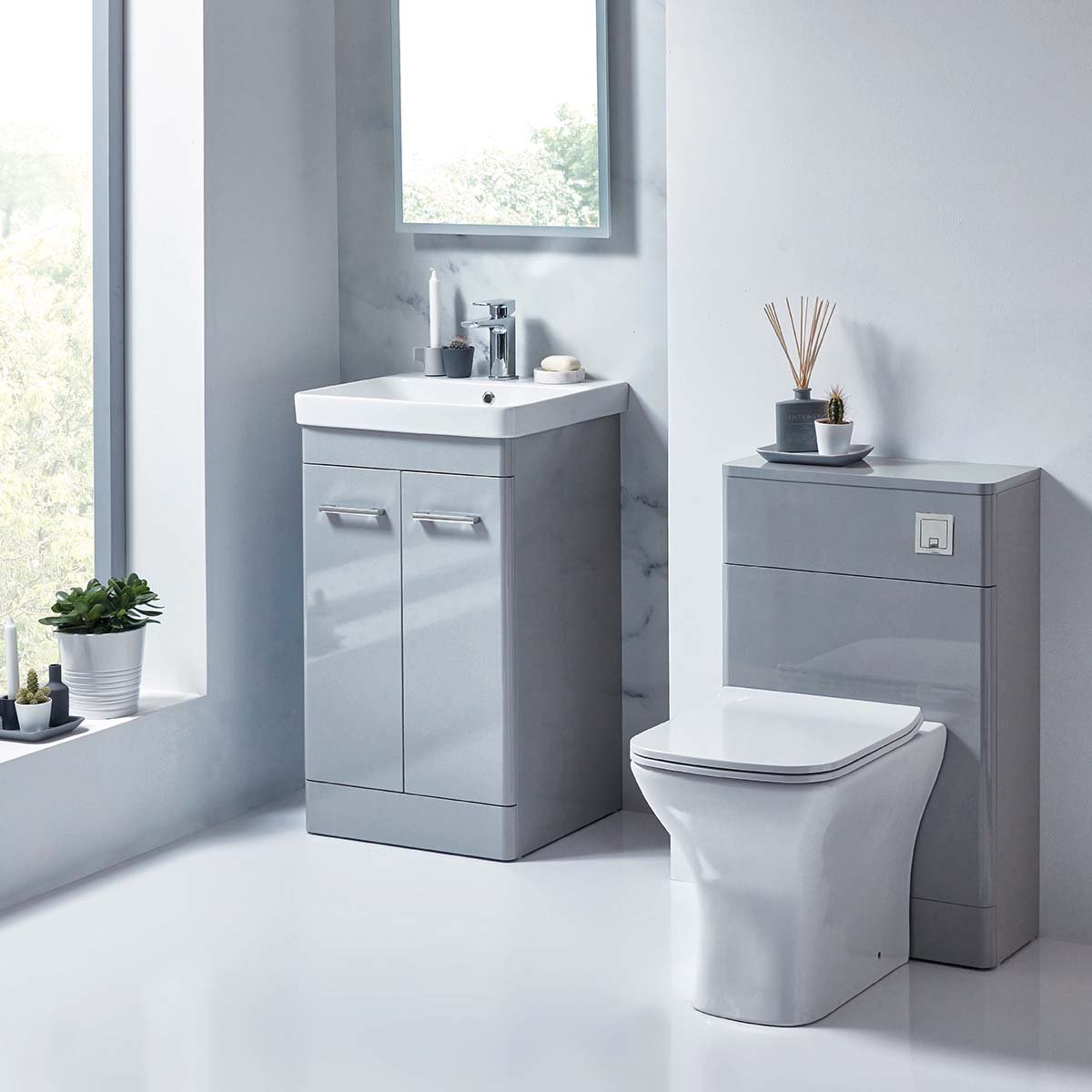 Rossini Floor Standing 600mm Wide Vanity Unit - Pebble Grey