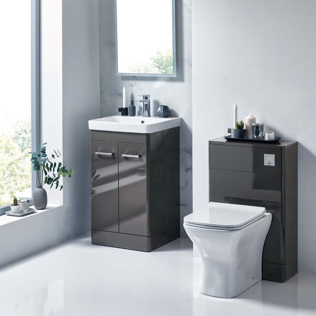Rossini Floor Standing 500mm Wide Vanity Unit - Wolf Grey