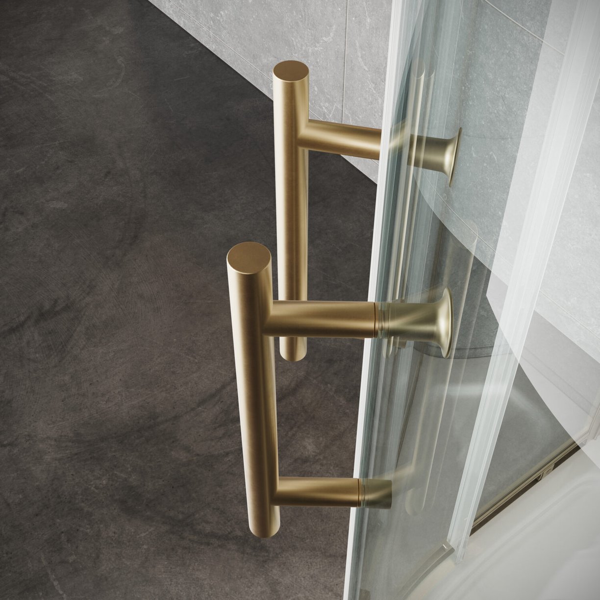 Brushed Brass 6mm  900mm Double Door Quad (1900mm)
