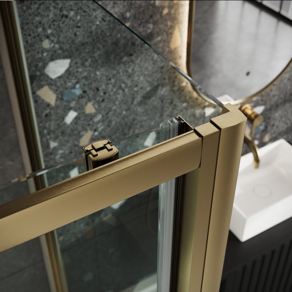 Brushed Brass 6mm  1000mm Sliding Door  (1900mm)
