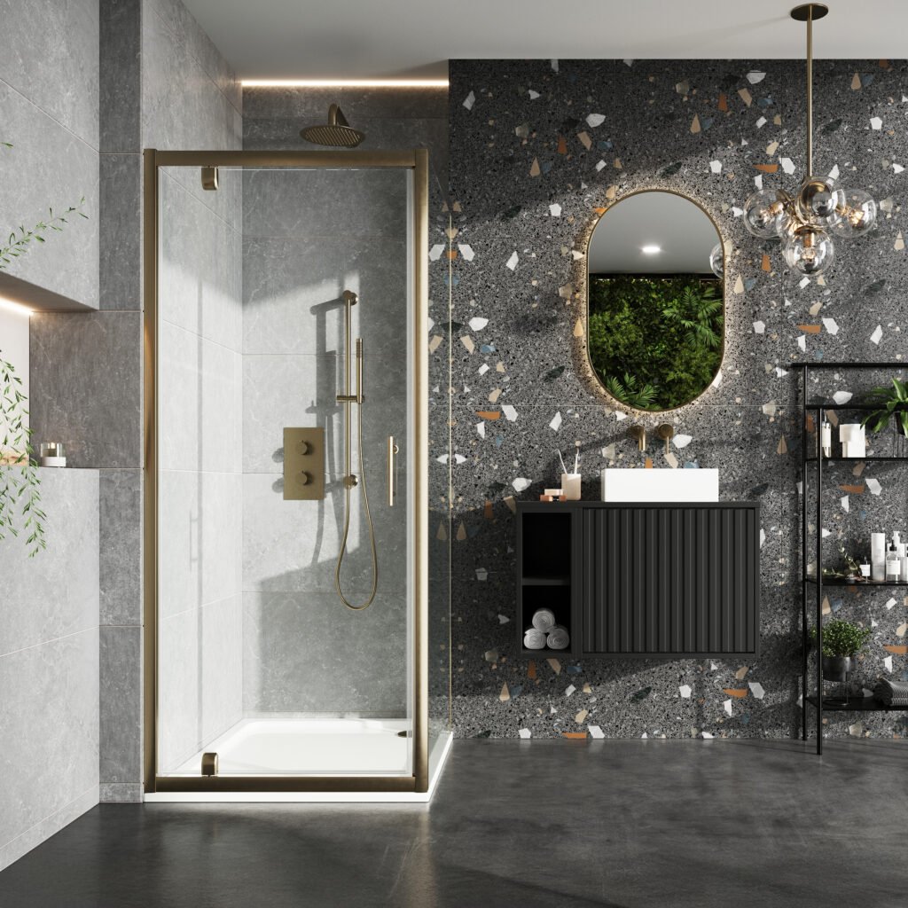 Brushed Brass 6mm  700mm Side Panel (1900mm)