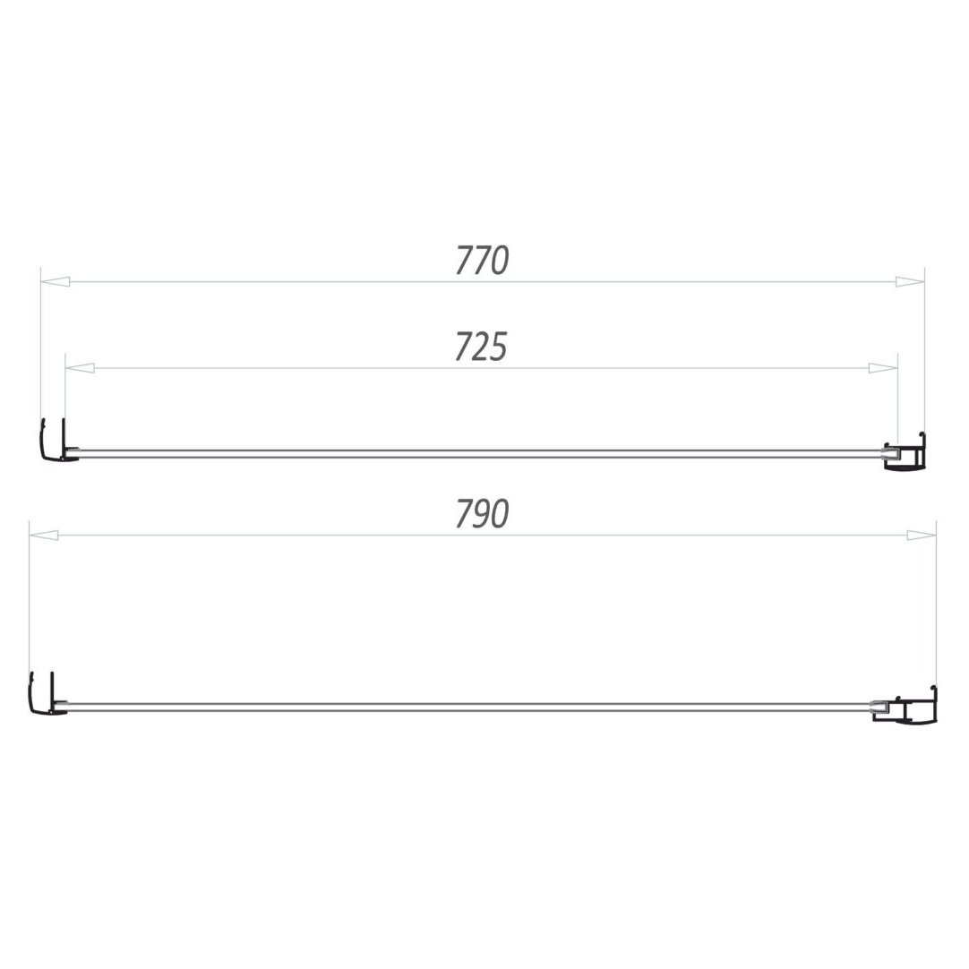 Brushed Brass 6mm  800mm Side Panel (1900mm)