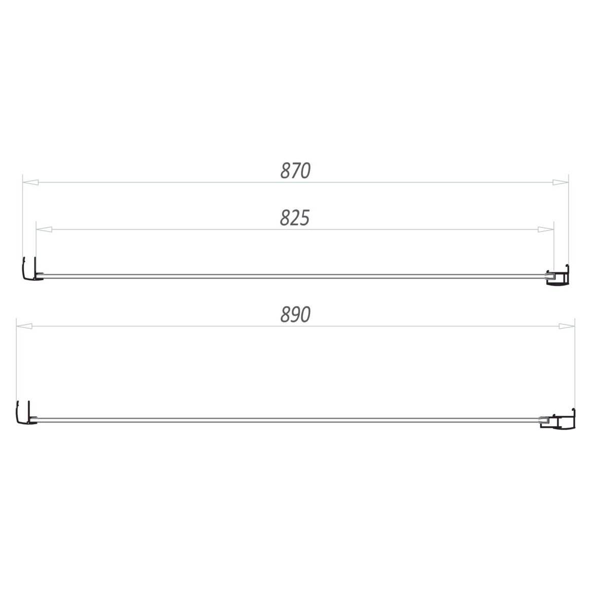 Brushed Brass 6mm  900mm Side Panel (1900mm)