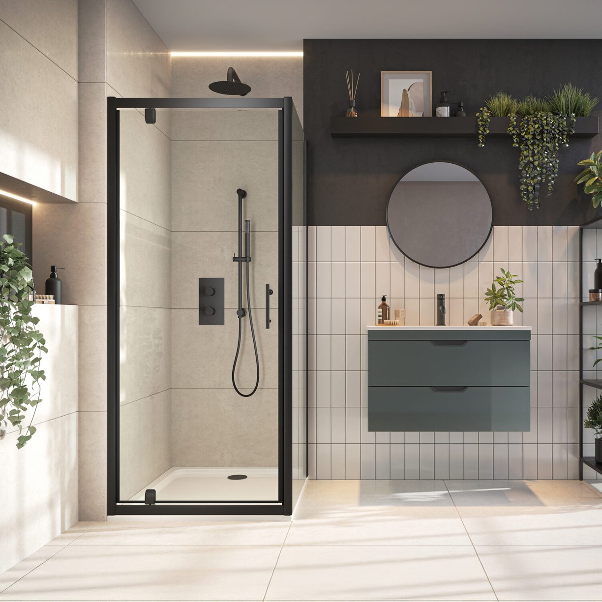 Scudo 6mm Black Glass 900mm Side Panel (1850mm)