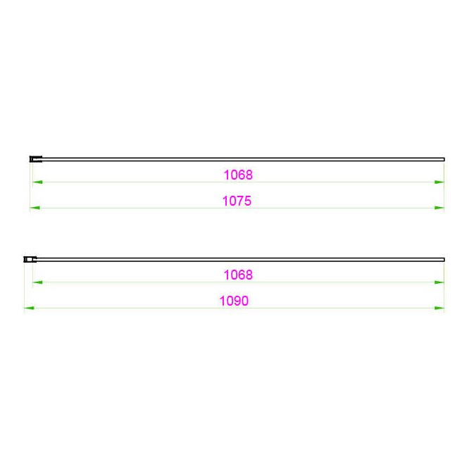 8mm Fluted Glass Wetroom Panel 1100mm