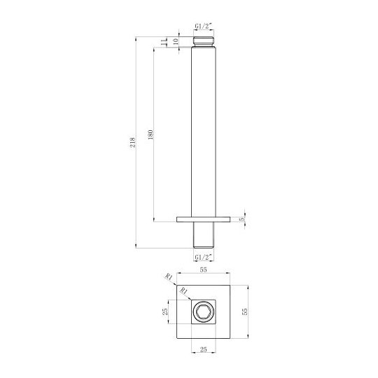 180mm Square Ceiling Arm