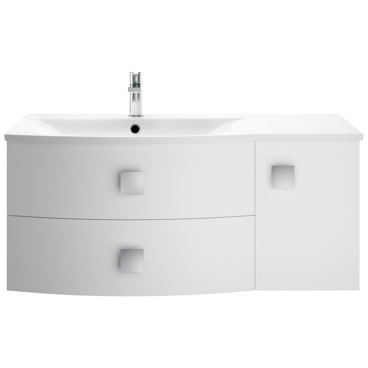 1000Mm Cabinet & Basin - Left Hand - Moon White
