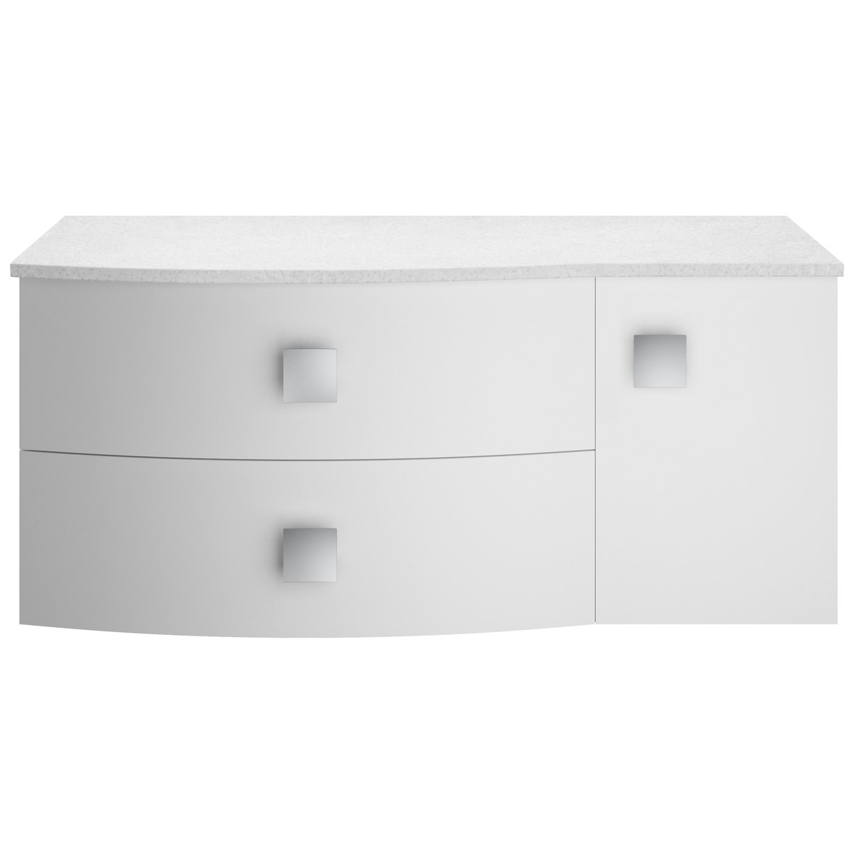 1000Mm Left Hand Cabinet With Marble Top - Moon White