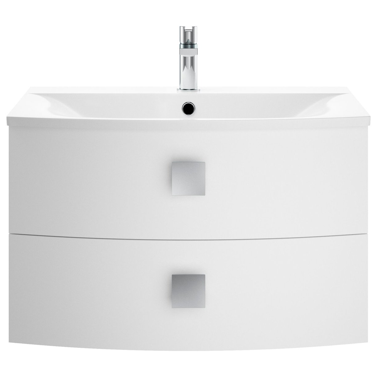 700 Wall Hung 2 Drawer Vanity Unit - Moon White