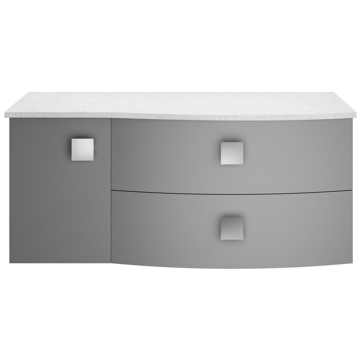 1000Mm Right Hand Cabinet With Marble Top - Dove Grey