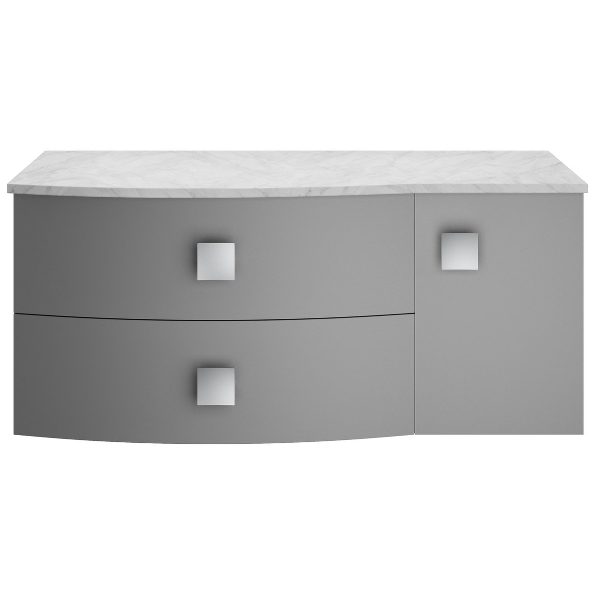 1000Mm Left Hand Cabinet With Marble Top - Dove Grey