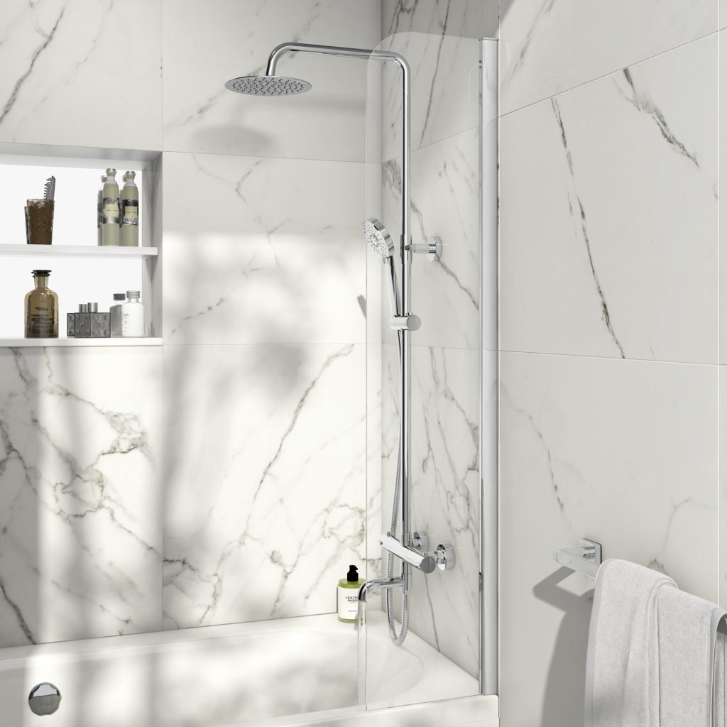 Fixed Radius Bath Screen 6mm 1400 x 300mm