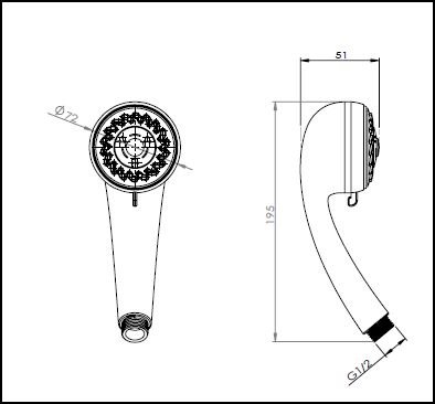Stainless Steel Round Fixed Head 200mm