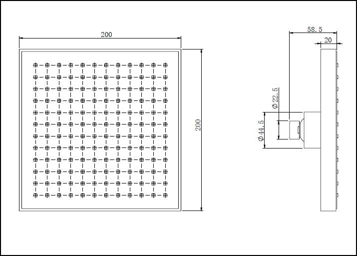 200mm Square Rain Head