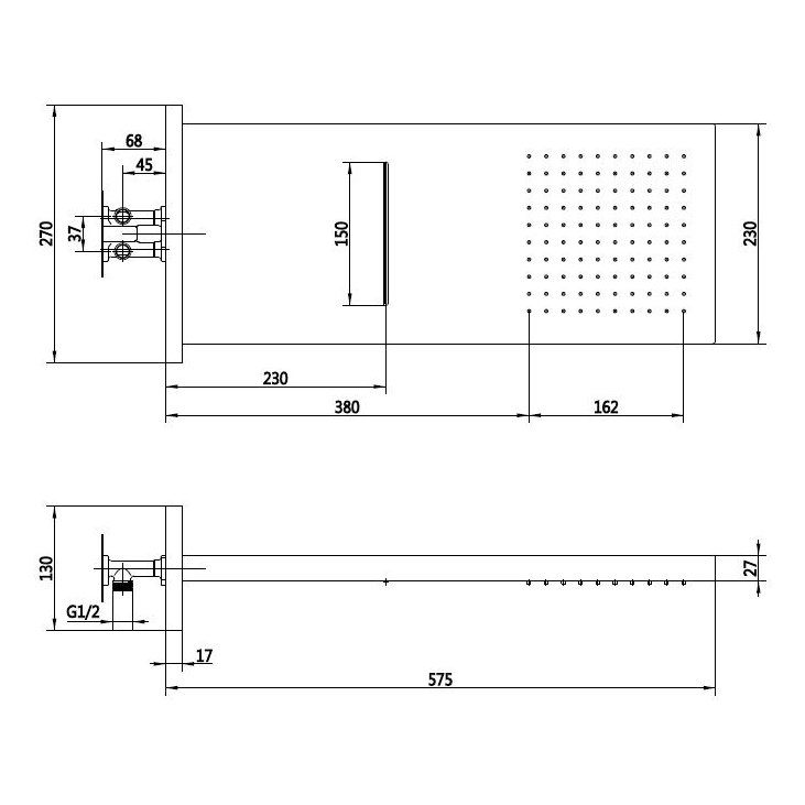 Moray Square Blade Head Black