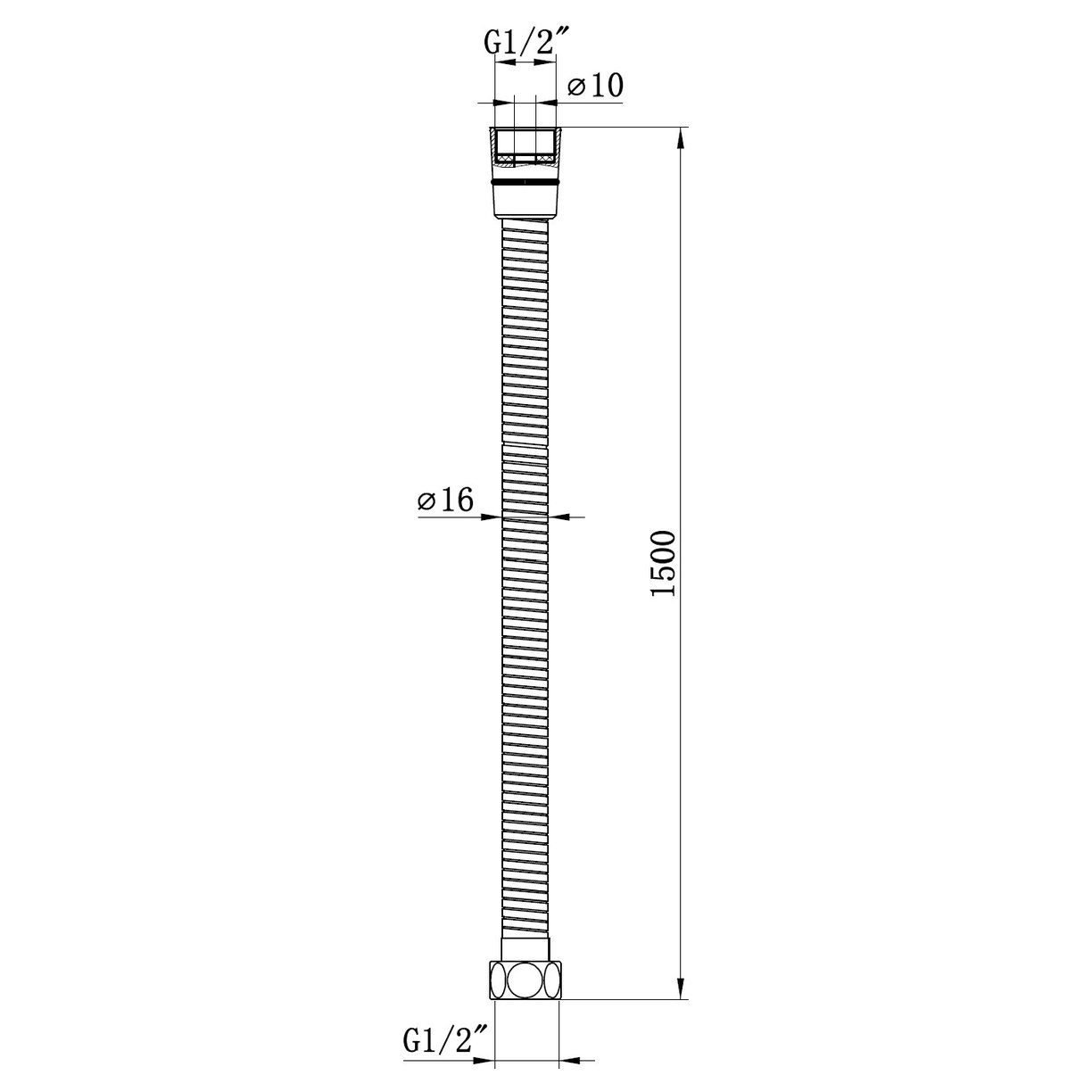 1.5m Full Bore Shower Hose