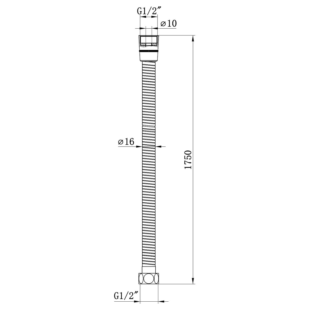 1.75m Full Bore Shower Hose