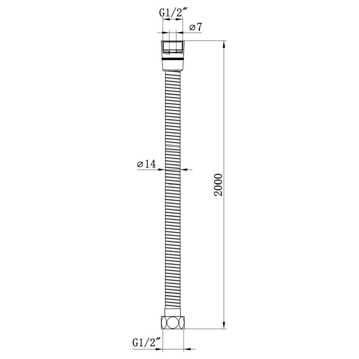 (SPARE) BGL 2m Shower Hose Chrome