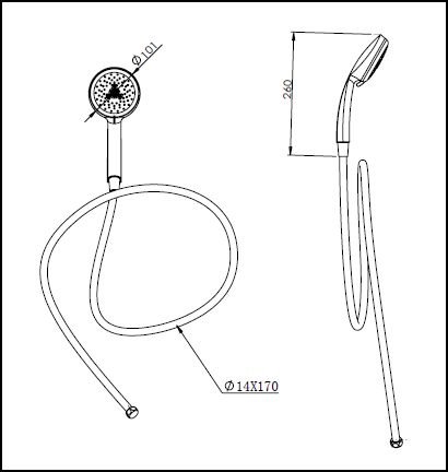 Multi Function Shower Head & 1.75M Smooth Hose