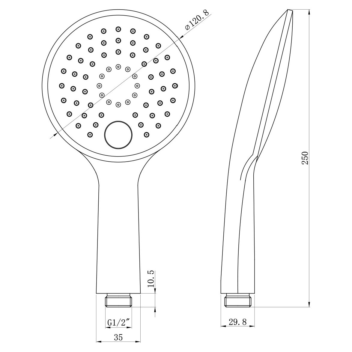 Push Button Shower Handset