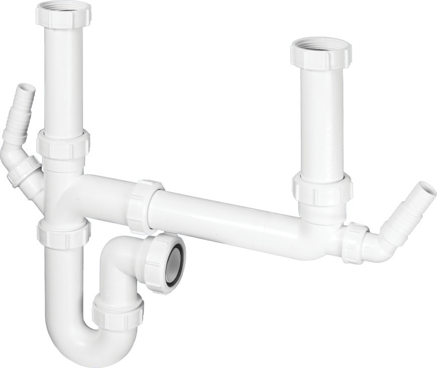 McAlpine 1 1/2" Double Bowl Sink Kit With 2 Appliance Nozzles SK2A