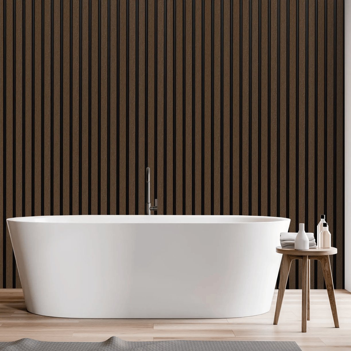 BG Water-Resistant Slat Wall Panel - Walnut - 2.9m x 121.5 x 12.5mm