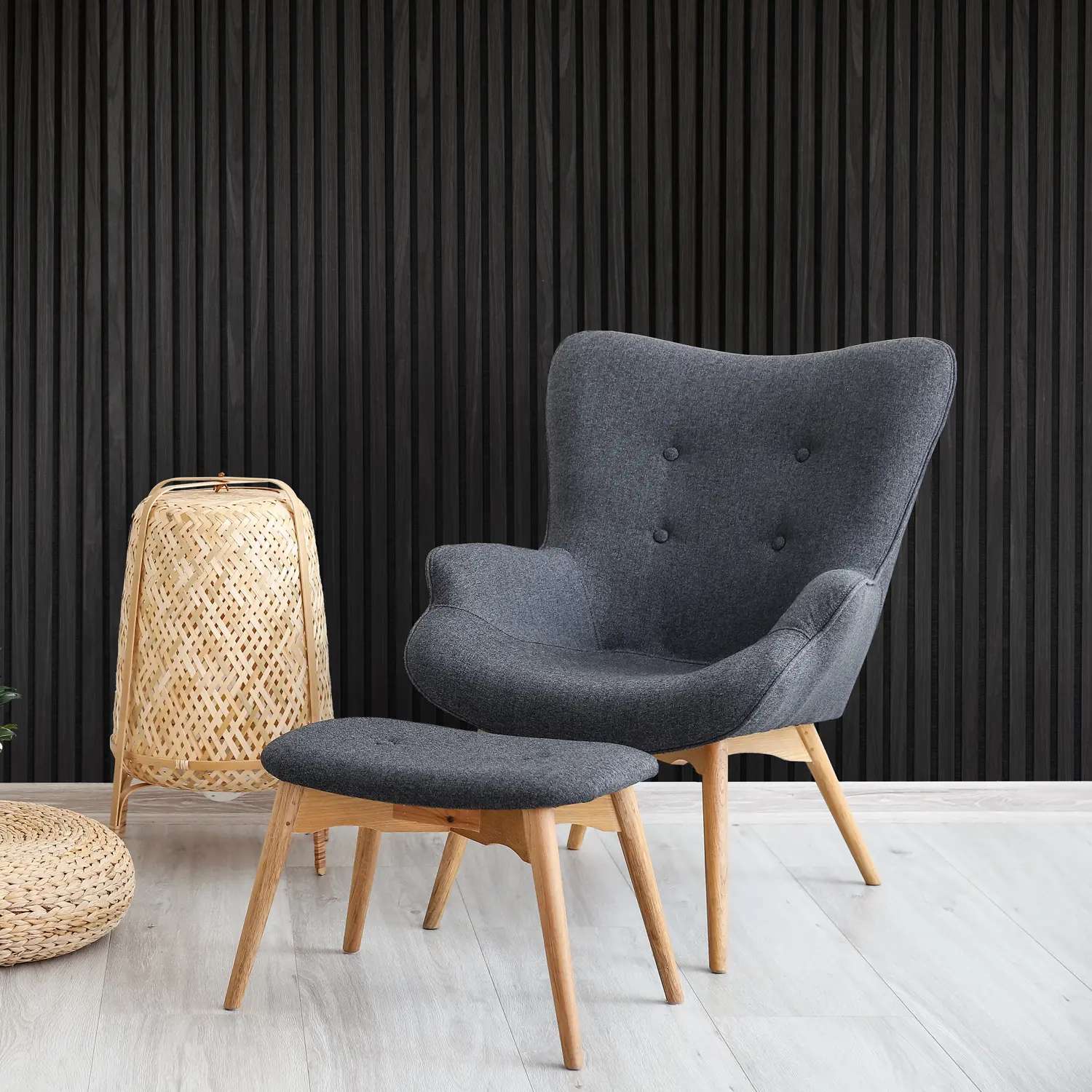 BG Acoustic Slat Wall Panel - Black Oak - 2.4m x 600mm x 21mm