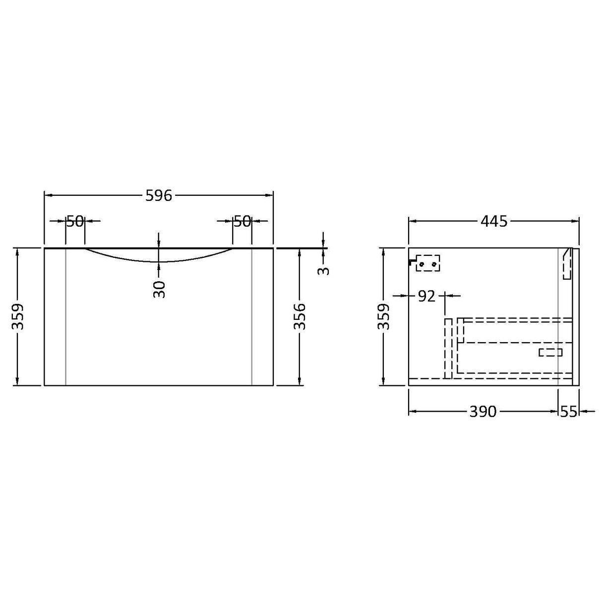 600mm W/H 1-Drawer Unit - Satin White