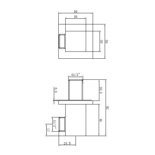 Oban Square Shower Wall Outlet