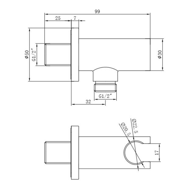 ASP Round Wall Outlet and Holder