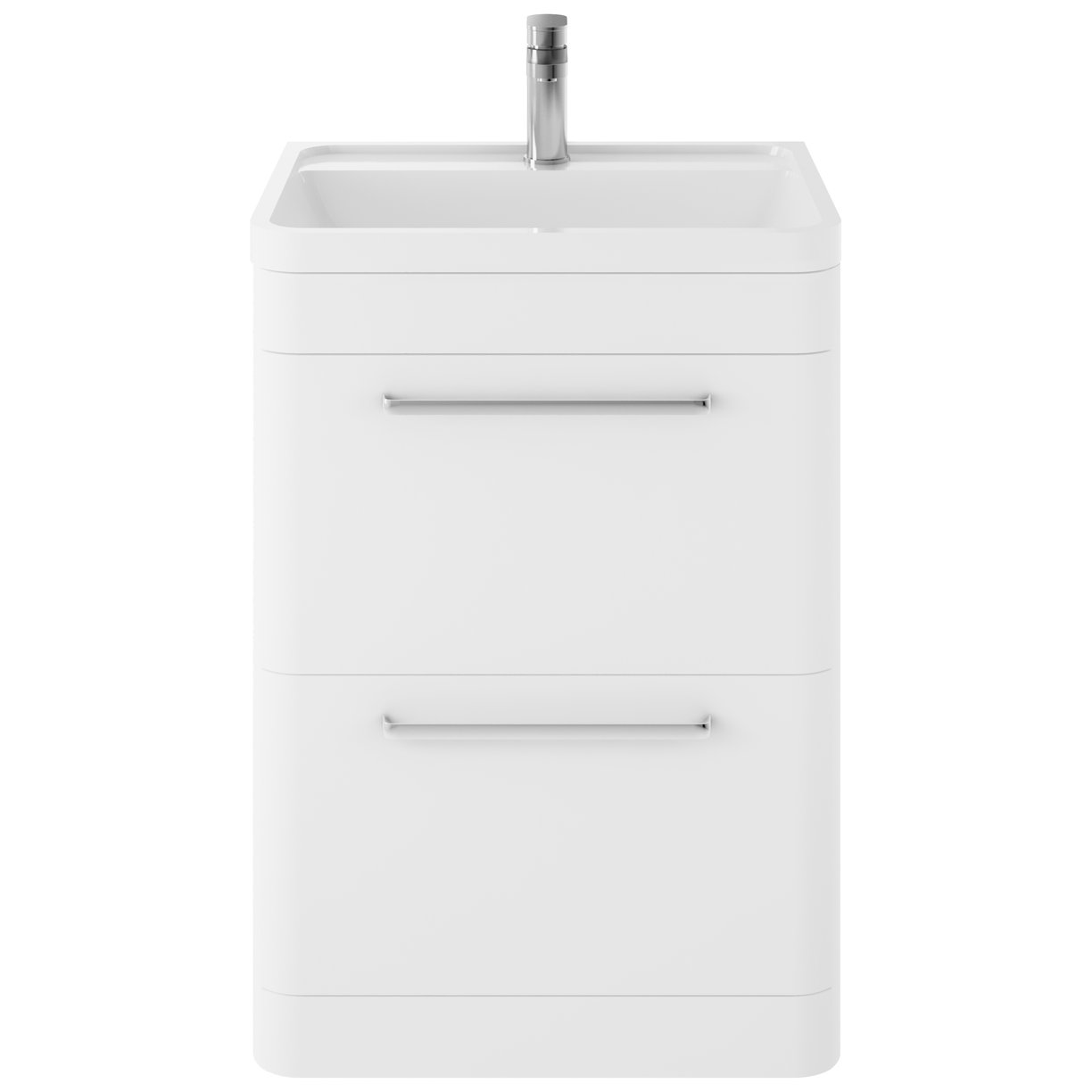 Floor Standing 600Mm Cabinet & Basin - Pure White