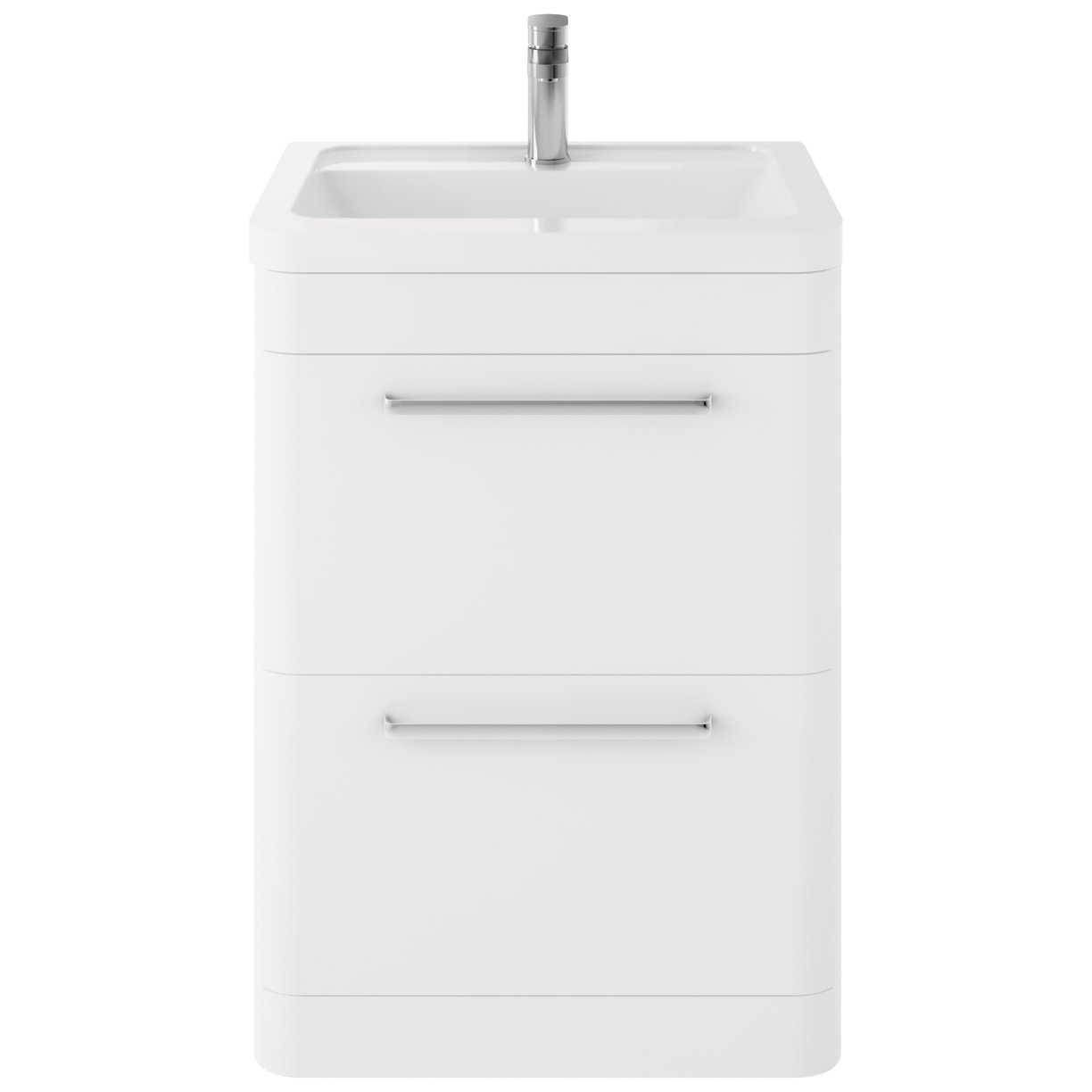 Solar 600 F/S 2-Drawer Unit & Basin - Pure White