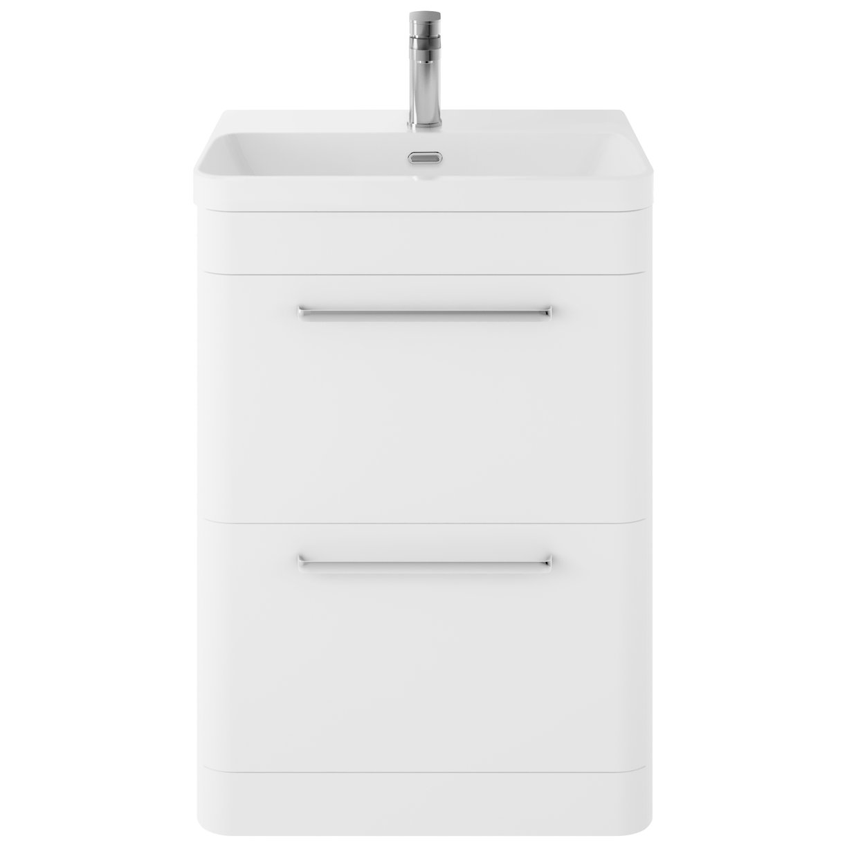 Solar 600 F/S 2-Drawer Unit & Thin Basin - Pure White