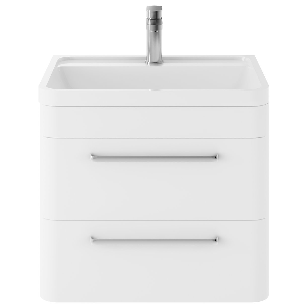 Wall Hung 600Mm Cabinet & Basin - Pure White