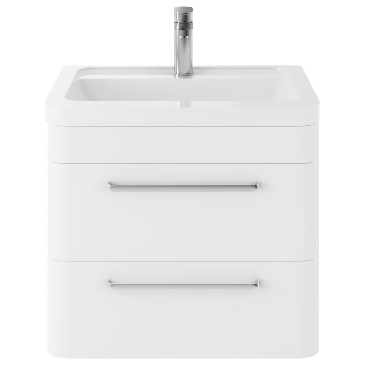 Solar 600 W/H 2-Drawer Unit & Basin - Pure White