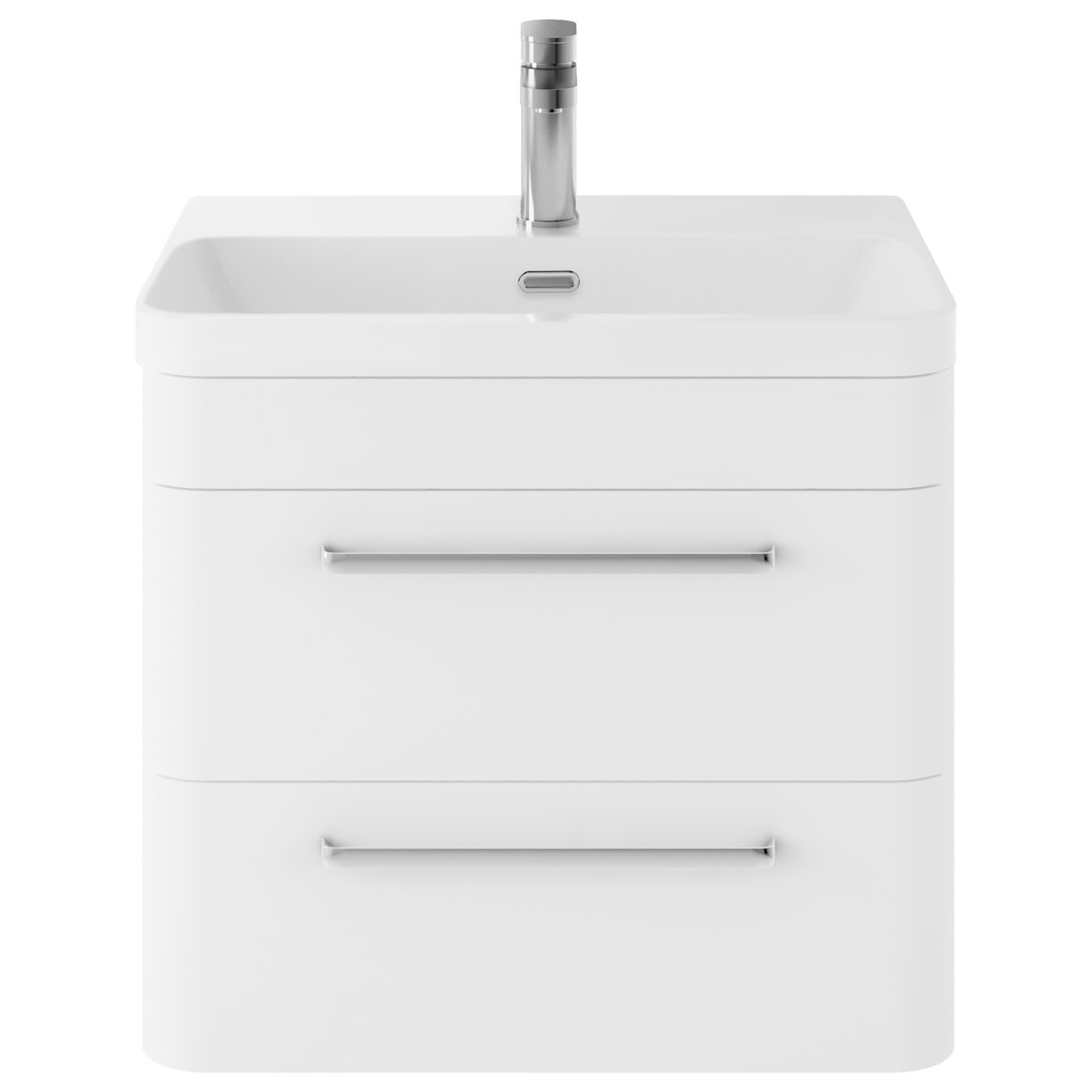 Solar 600 W/H 2-Drawer Unit & Thin Basin - Pure White