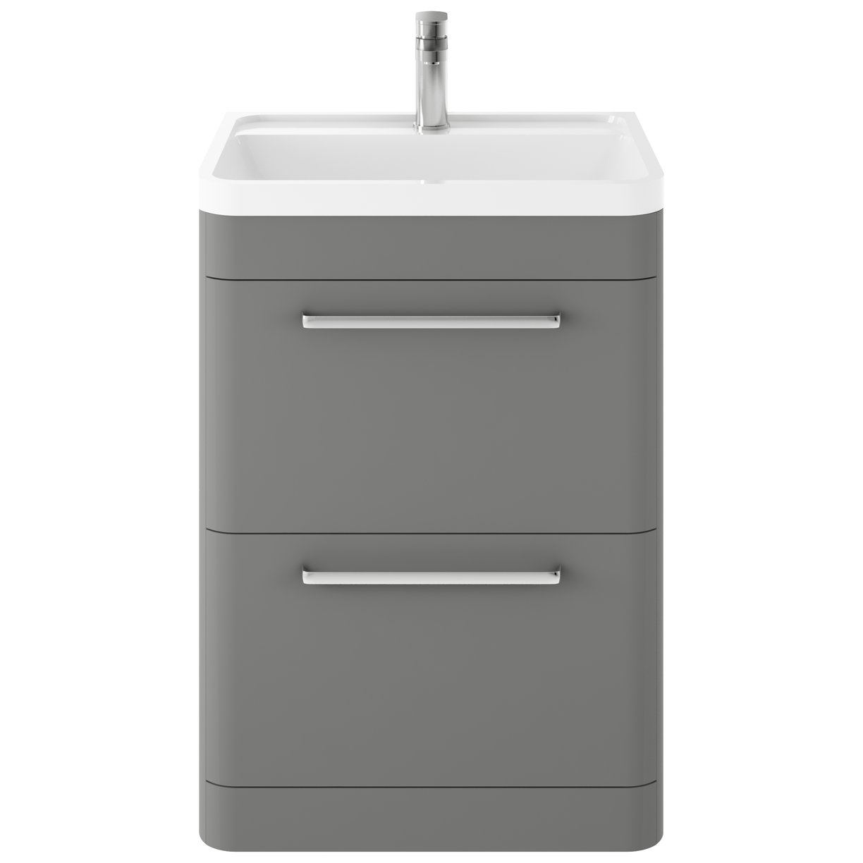 Floor Standing 600Mm Cabinet & Basin - Cool Grey