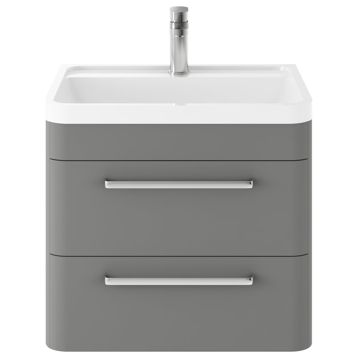 Wall Hung 600Mm Cabinet & Basin - Cool Grey