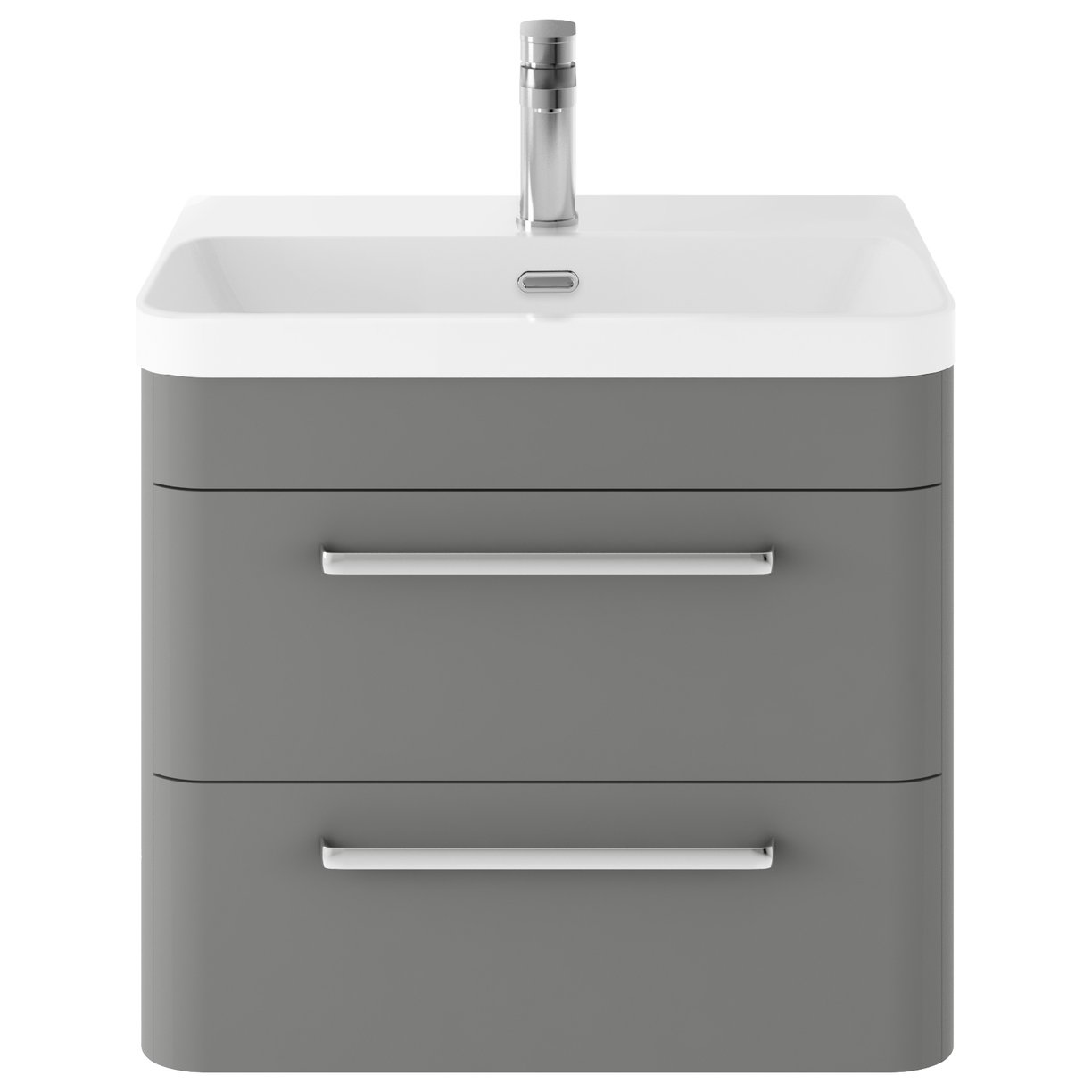 Solar 600 W/H 2-Drawer Unit & Thin Basin - Cool Grey