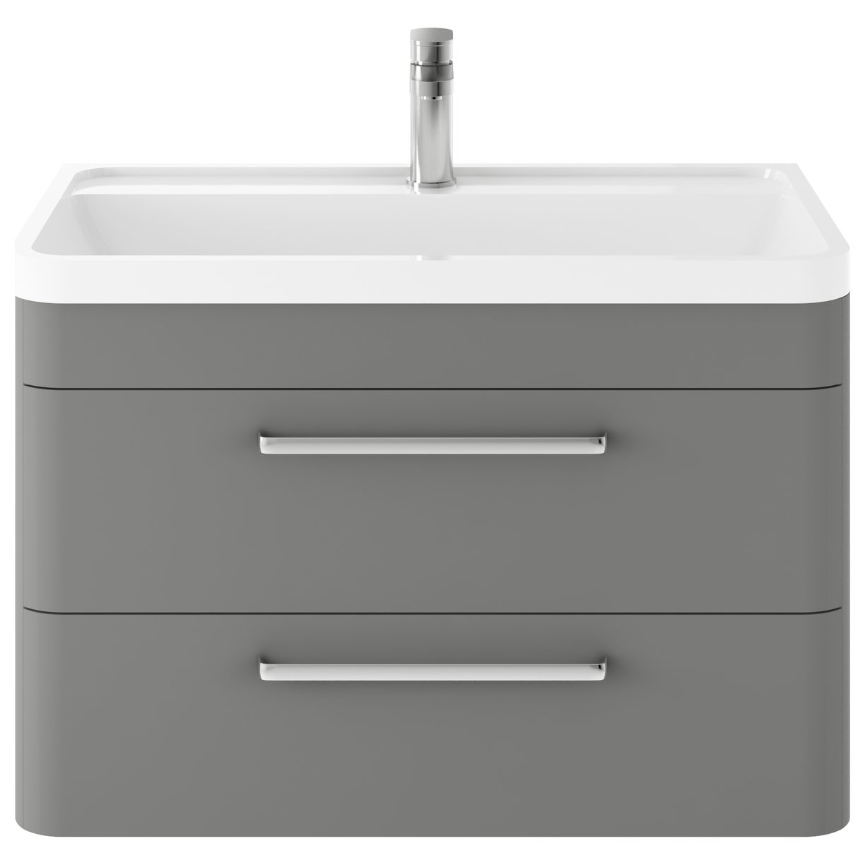 Wall Hung 800Mm Cabinet & Basin - Cool Grey