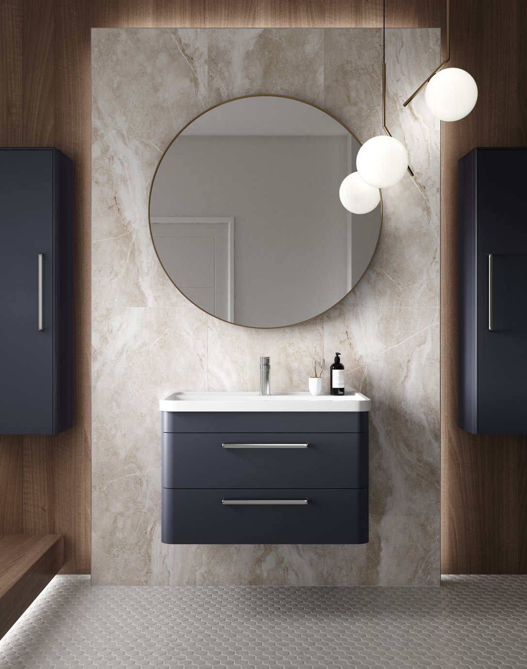 Solar 600 W/H 2-Drawer Unit & Basin - Indigo Blue