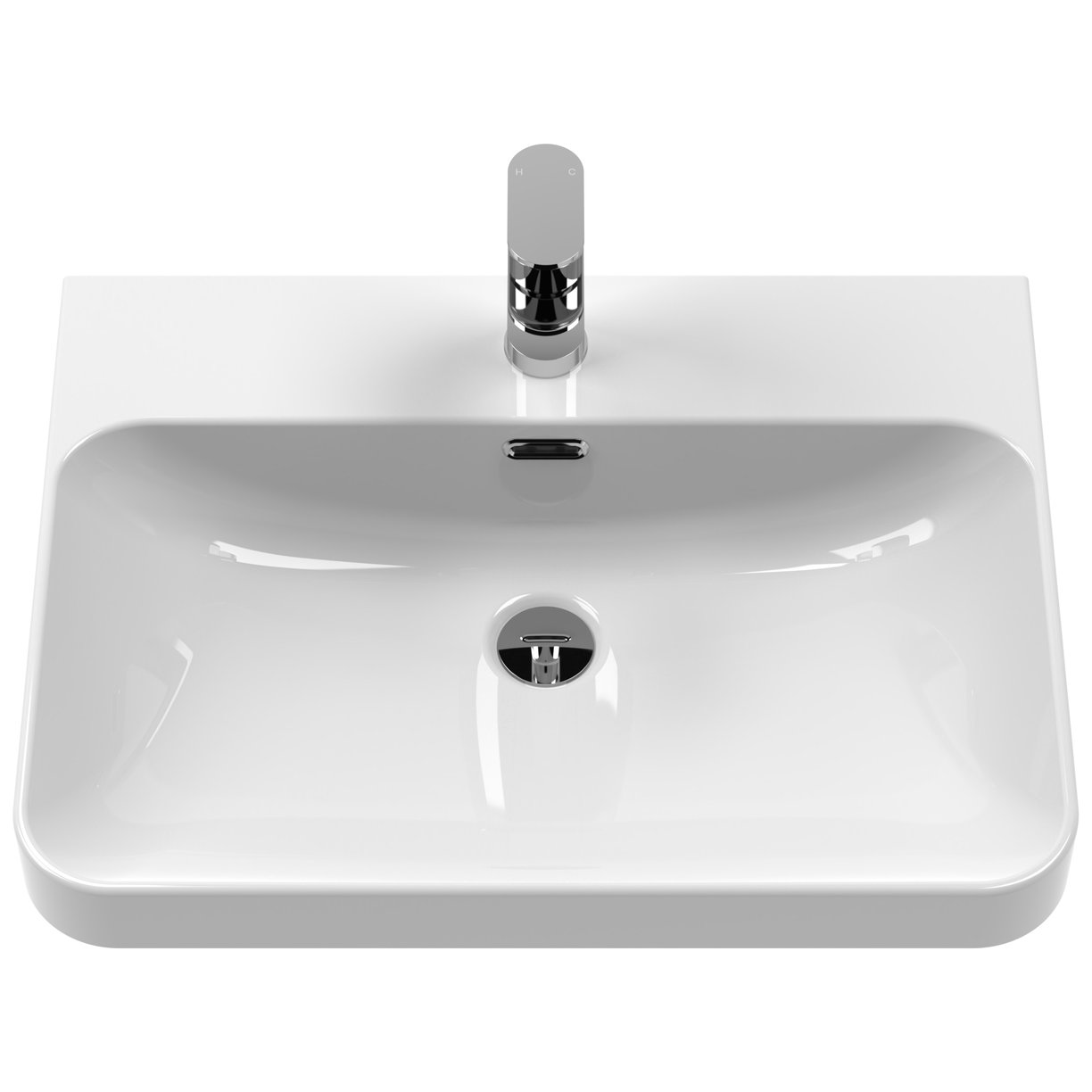 Solar 600 W/H 2-Drawer Unit & Thin Basin - Matt Fern Green